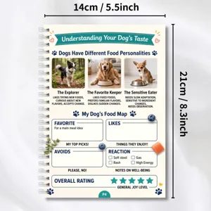 Pet dog food recipe notebook diary health record log book daily feeding planner item!