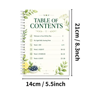Quaderno con spirale planner 28 giorni diario tracciatore abitudini foglie acquerello 21x14cm