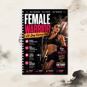 Frauen 28 Tage Fitness Training Notizbuch Planer mit täglichen Workout Protokollen.