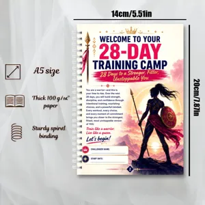 A5 Spiral Fitness Tagebuch Detail mit 100g dickem Papier und stabiler Bindung für das Training.