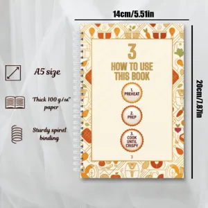 A5 Spiral Recipe Notebook Food Cooking Journal Cookbook with 100gsm Thick Paper 28 Pages