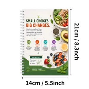 Carnet planificateur de régime hebdomadaire reliure spirale suivi des repas sains