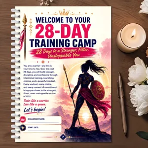 28-Tage Fitness Trainingsplan Spiralbuch für Damen, Motivationstagebuch und Planer.