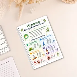 Guida al recupero di energia pomeridiana quaderno a spirale agenda benessere diario
