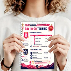 Frauen Krieger 28-Tage Fitness Trainingsplan Spiralnotizbuch Planer Detailansicht