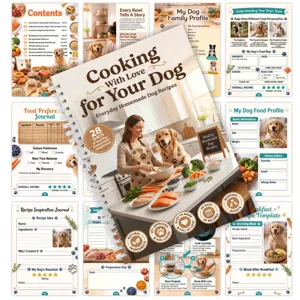 28-day homemade dog recipe journal spiral notebook and pet daily food planner book