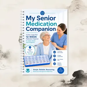 12-Week Senior Medication Tracker Notebook, Large Print Caregiver Planner & Organizer