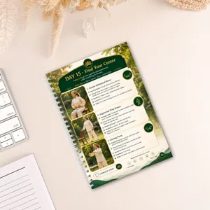 Tai chi health plan spiral notebook daily wellness journal with guided exercise pages.