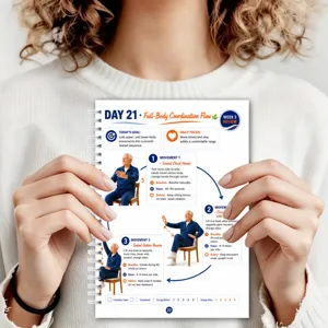 Manuale a spirale di esercizi di Tai Chi da seduti per adulti principianti, 28 pagine.