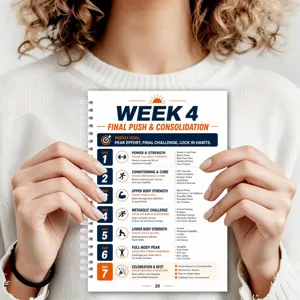 30-Tage Heim-Fitnessplaner Notizbuch, spiralgebundenes Trainingsprotokoll und Tagesplan.