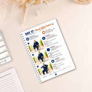 Vista dettagliata della pagina del quaderno di esercizi di tai-chi da seduti, con chiare guide.
