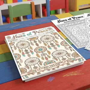 Libro da Colorare Collezione Motivi Etnici Carta A4 10 Pagine Mandala Acchiappasogni Pittura Creativa Fai da Te per Bambini