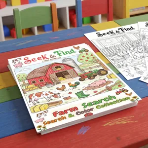 Libro da Colorare Educativo Animali della Fattoria per Bambini Poster da Disegno Carta A4 Libro di Attività di Esplorazione Regalo