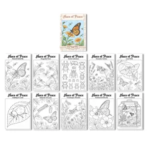 Libro para colorear de mariposas e insectos para niños, con divertidas páginas florales de arte.