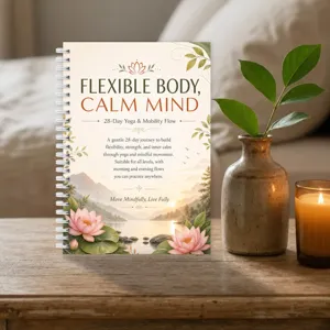 Detailansicht des 28-Tage-Yoga-Notizbuchs mit Spiralbindung und schönem Cover-Design.