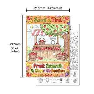 Poster da colorare per bambini mercato della frutta libro di pittura educativo e divertente