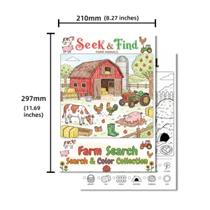 Poster da colorare fattoria bambini A4 fogli di attivita cerca e trova divertenti.