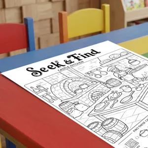 Castle kitchen theme seek and find coloring poster for kids fun painting drawing activity book
