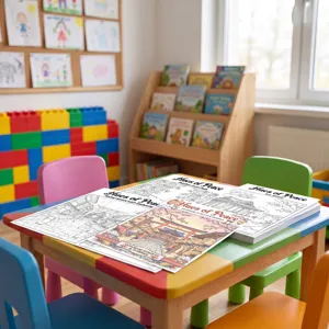 Libro da colorare stile strada giapponese per bambini, album d'arte di disegno.