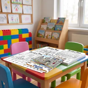 Kids castle theme coloring book poster educational search and find activity drawing paper set