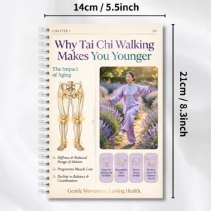 Quaderno a spirale per il benessere del Tai Chi, guida manuale salute di 28 pagine.