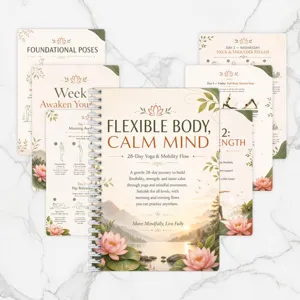 28-Tage Yoga und Mobilitäts Flow Spiralnotizbuch, Tägliches Übungsjournal für Wellness.
