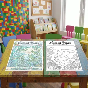 Poster da colorare tema oceano per bambini libri di pittura DIY per ragazzi e ragazze