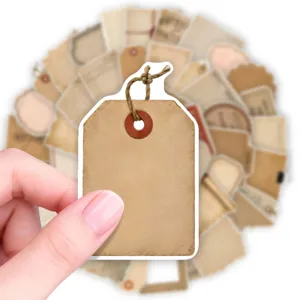 Etichette Regalo in Carta Kraft Vintage Journal Adesivi Scrapbooking Decorativi Retro