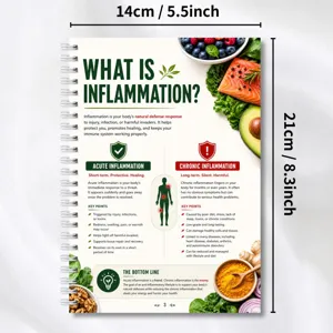 Page de détail de carnet spiralé de nutrition santé montrant le guide et les conseils.