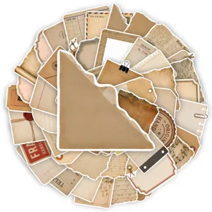 Set di adesivi vintage per diario, adesivi retro per scrapbooking e lavori creativi.