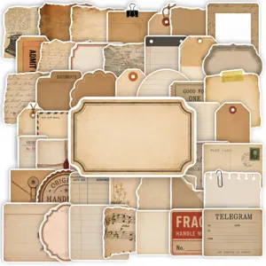 Set di adesivi in carta per scrapbooking vintage, confezione di materiale decorativo retrò.