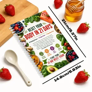 carnet spirale plan de repas 21 jours guide de recettes saines agenda alimentaire 21x14.8cm
