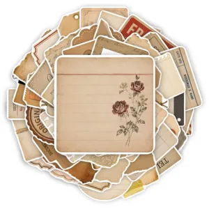 Set 50 adesivi vintage per scrapbooking carta decorativa in stile retro arte diy