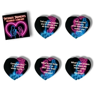 Couples card game intimate moments heart shaped cards romantic relationship game for date night