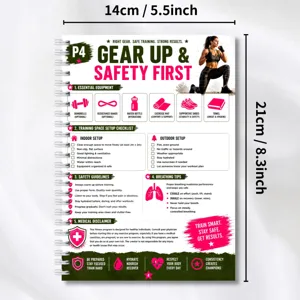 Fitness training manual notebook for women spiral bound daily workout log planner 14x21cm