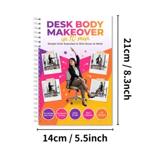 Büroangestellten Fitness Notizbuch mit Stuhl Übungen, Spiralbindung 21x14cm für Training.