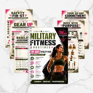 28-day women's fitness planner, spiral workout notebook, home exercise journal guide.