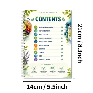 30-day body reset plan spiral planner notebook, daily habit tracker and fitness journal.