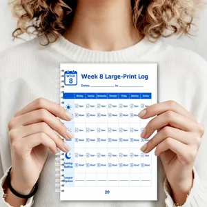 Weekly medication tracking log spiral notebook large print planning book detail view