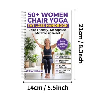 Stuhl-Yoga Handbuch für ältere Frauen, 28 Seiten Spiralbindung Fitness-Ratgeber Gelenke.