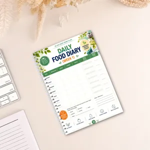 30-day body reset plan daily food diary spiral notebook planner for healthy diet tracking