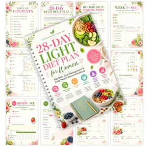 Spiraalnotitieboekje voor gezondheidsbeheer en gezond licht dieetplan van 28 dagen voor vrouwen