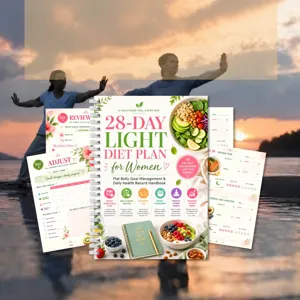 28-daags licht dieetplan journaal voor vrouwen, gezondheidsnotitieboekje met maaltijdtracker.