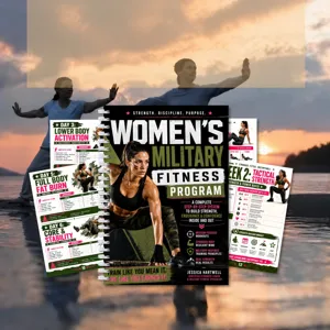 Women military fitness program spiral notebook, strength and endurance training manual.