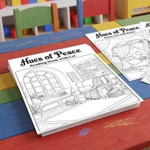Pósteres para Colorear de Escenas Interiores Acogedoras Set para Alivio del Estrés Sanación Arte de Línea Hojas de Papel