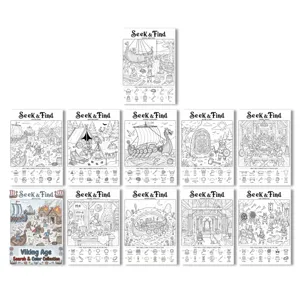 Viking seek and find coloring posters 10 pack kids educational art activity sheets for kids art
