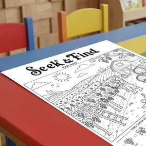 Kids coloring poster educational sheet vineyard fun seek and find art activity paper toy
