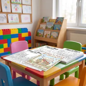 Poster da colorare con scene di strada rilassanti per bambini e adulti, 10 fogli set.