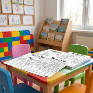 Kids coloring poster early education fun scene exploration drawing paper 10 sheets pack