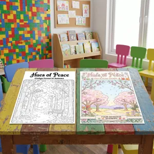 Posters para colorear de paisajes naturales para adultos y niños, papel de arte antiestrés.